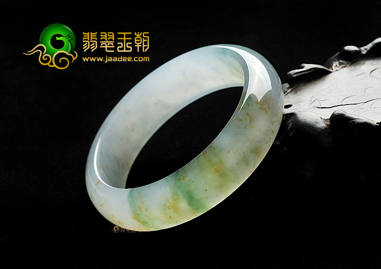 冰种黄翡飘花手镯(54mm)