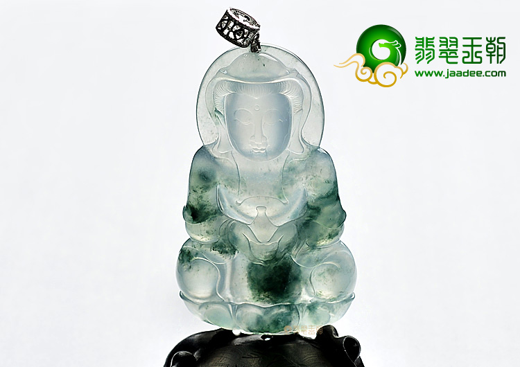 冰种飘花观音挂件