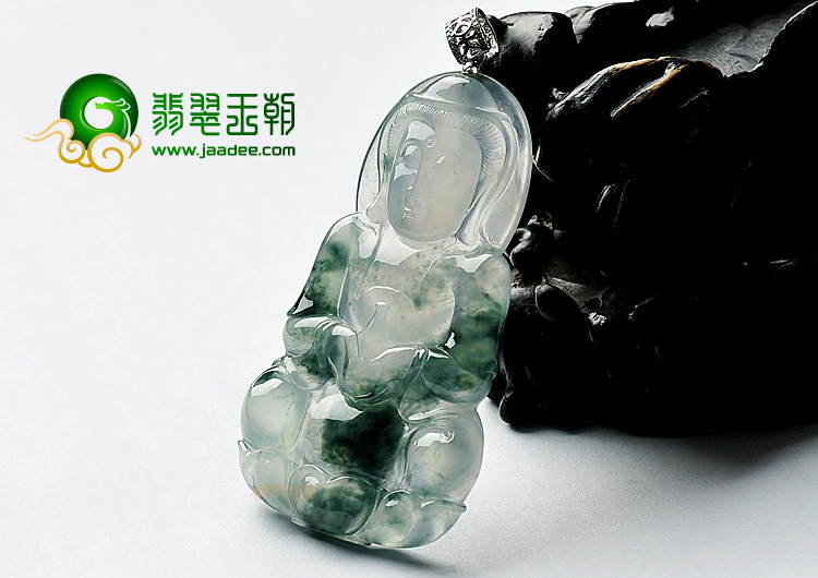 冰种飘花观音挂件