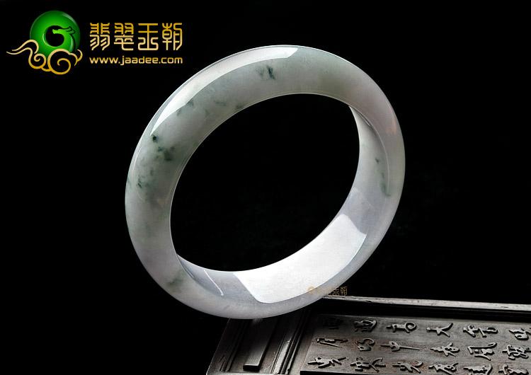 糯冰种淡紫罗兰飘花手镯(59mm)
