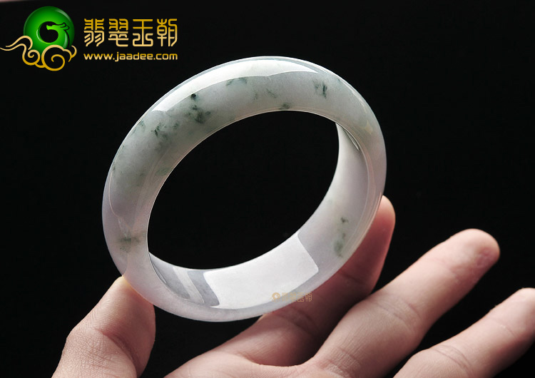 糯冰种淡紫罗兰飘花手镯(59mm)