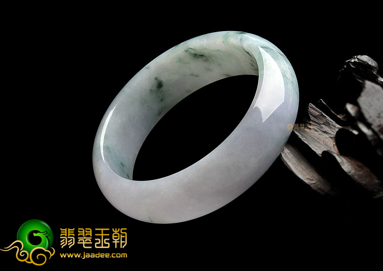 糯冰种淡紫罗兰飘花手镯(59mm)