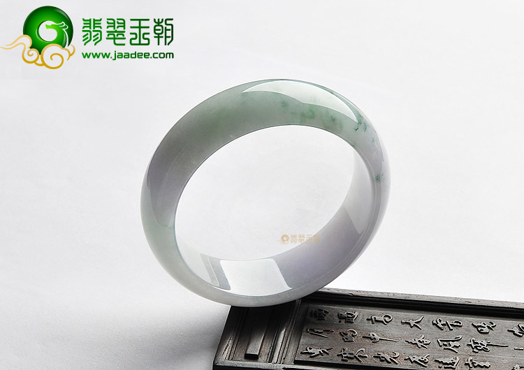 糯冰种淡紫罗兰飘花手镯(58.8mm)