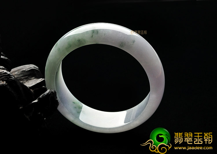 糯冰种淡紫罗兰飘花手镯(58.8mm)