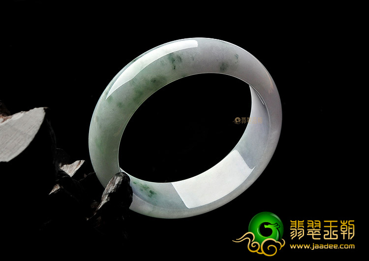 糯冰种淡紫罗兰飘花手镯(58.8mm)
