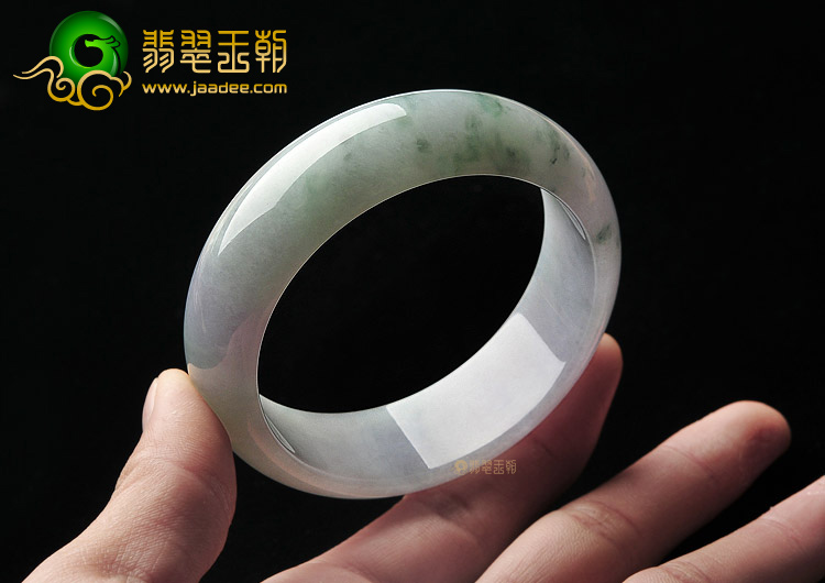 糯冰种淡紫罗兰飘花手镯(58.8mm)