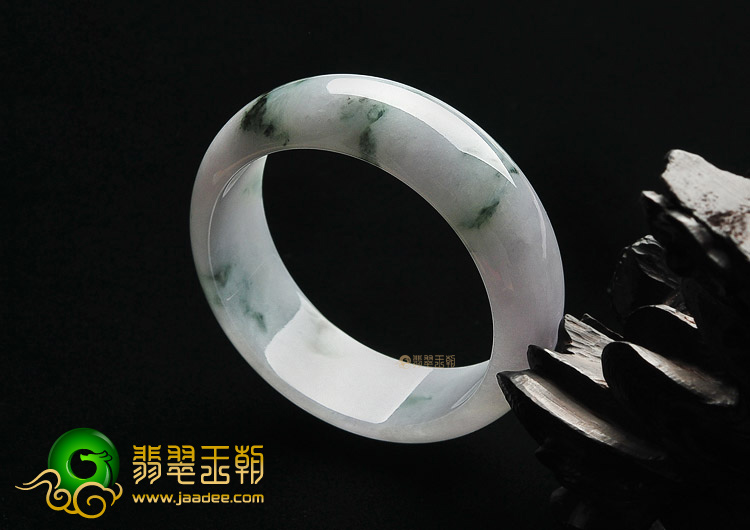 糯冰种淡紫罗兰飘花手镯(55.6mm)