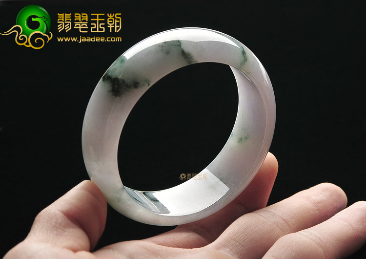 糯冰种淡紫罗兰飘花手镯(55.6mm)