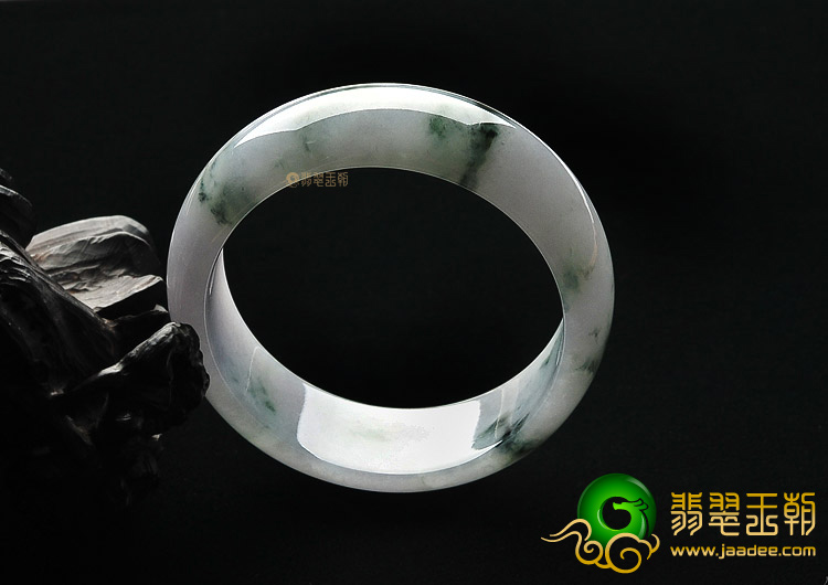糯冰种淡紫罗兰飘花手镯(55.6mm)