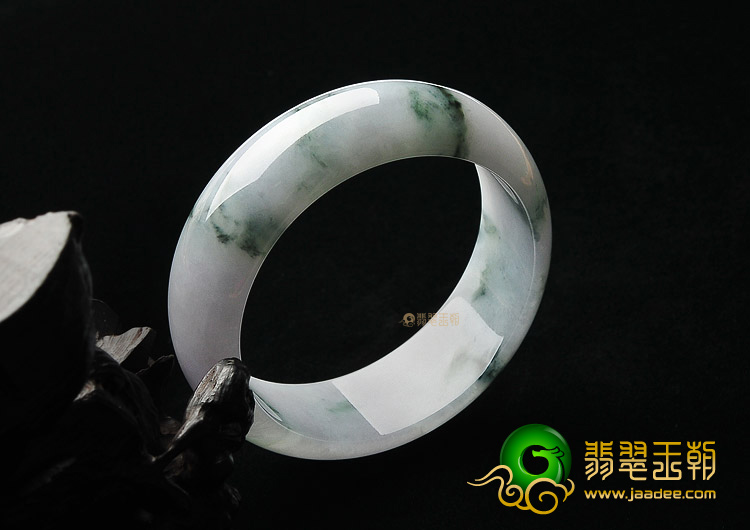 糯冰种淡紫罗兰飘花手镯(55.6mm)