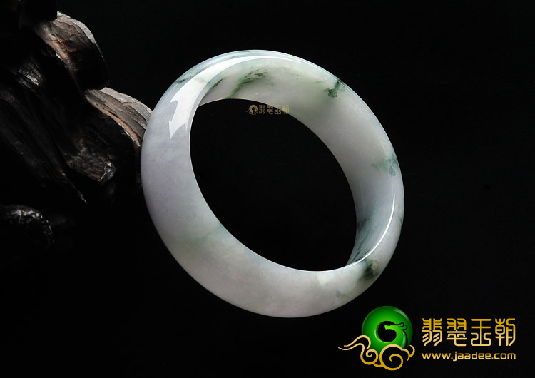 糯冰种淡紫罗兰飘花手镯(55.6mm)