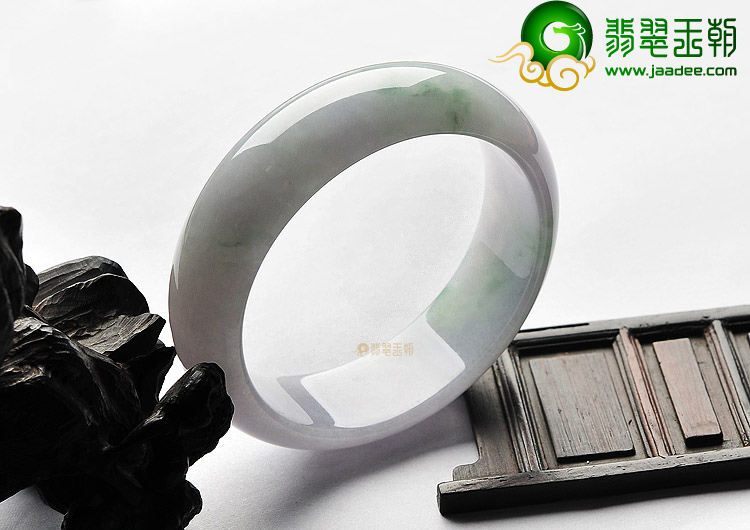 糯冰种淡紫罗兰飘花手镯(59mm)