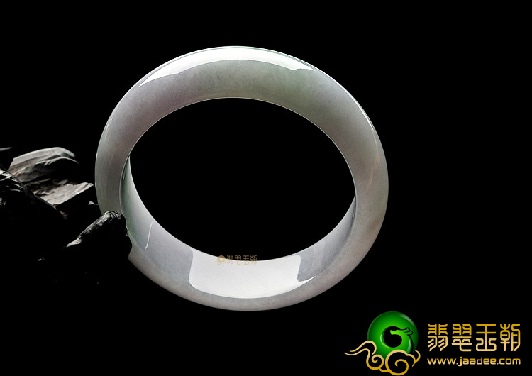 糯冰种淡紫罗兰飘花手镯(59mm)