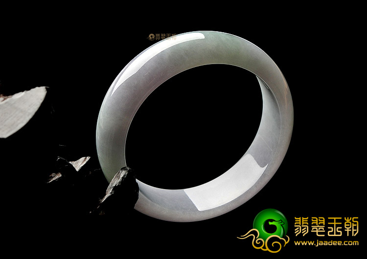 糯冰种淡紫罗兰飘花手镯(59mm)