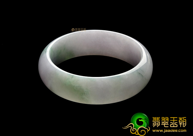 糯冰种淡紫罗兰飘花手镯(59mm)