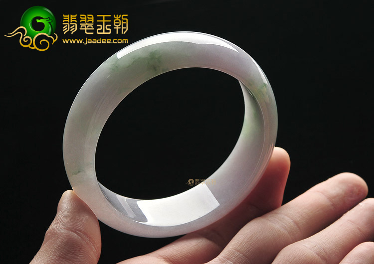 糯冰种淡紫罗兰飘花手镯(59mm)