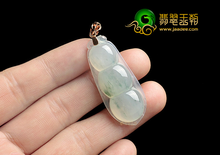 冰种飘花四季豆挂件