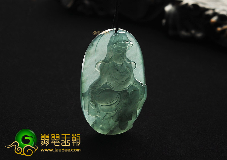 冰种蓝水观音挂件