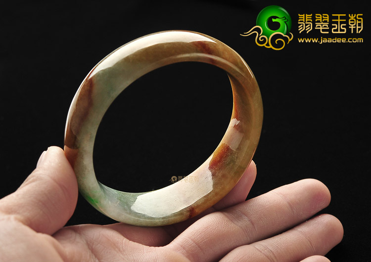 糯冰种褐黄翡贵妃镯（57.8mm-55.9mm）