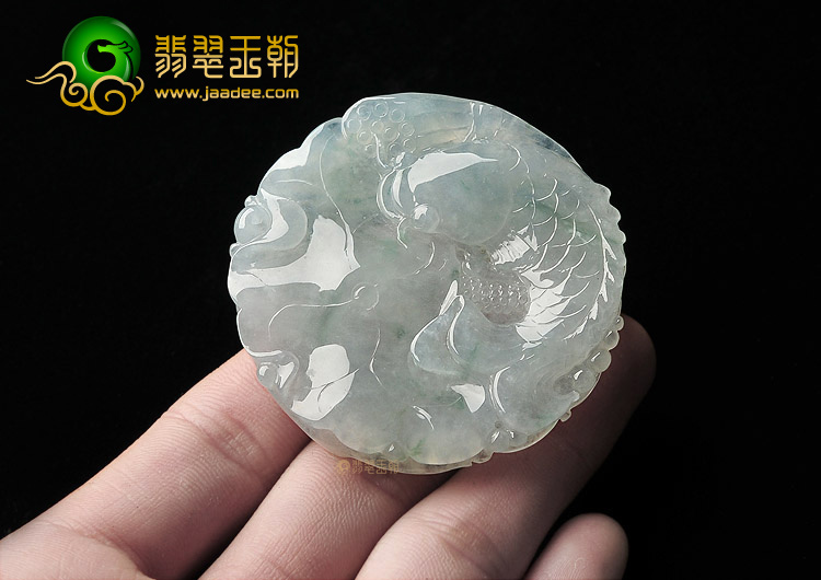 糯冰种略飘花年年有余挂件