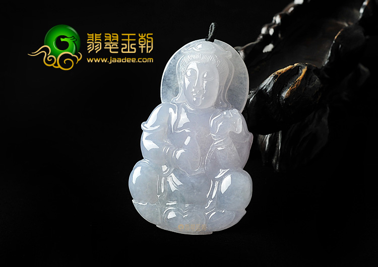 糯冰种淡紫罗兰观音挂件