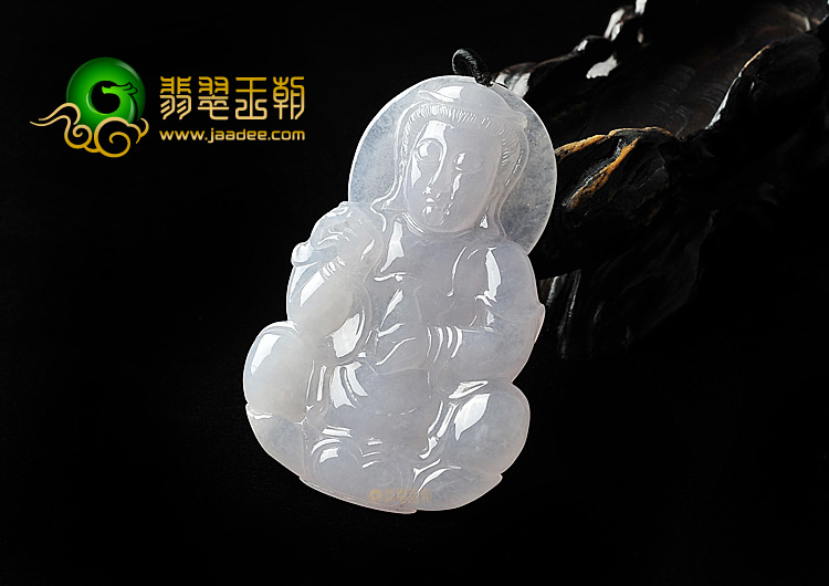 冰种淡紫罗兰观音挂件
