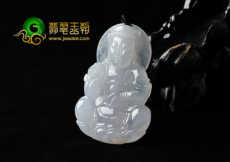 冰种淡紫罗兰观音挂件