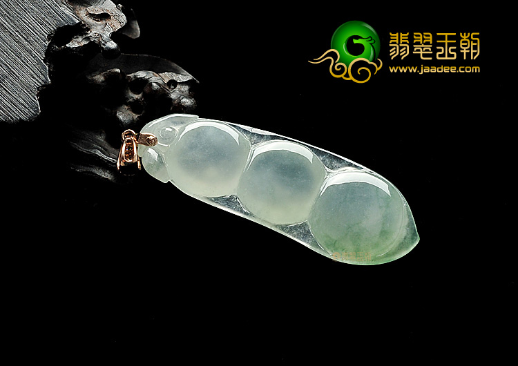 冰种略飘花四季豆挂件