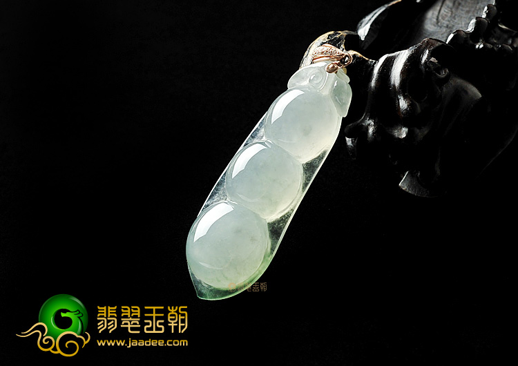 冰种略飘花四季豆挂件
