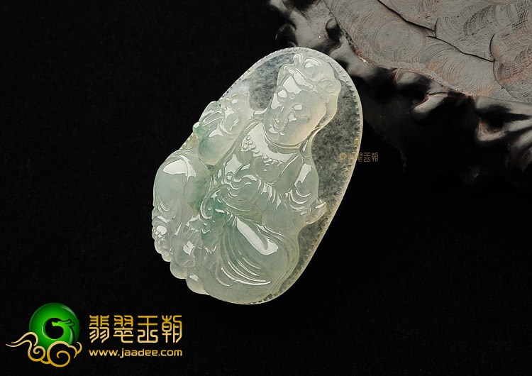 冰种飘花观音挂件