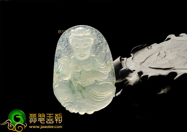 冰种飘花观音挂件
