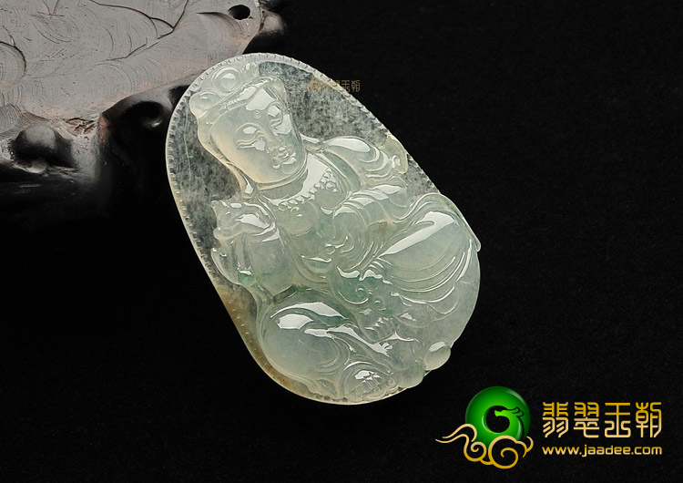 冰种飘花观音挂件