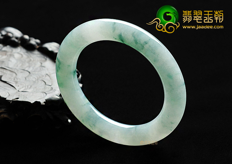 糯冰种飘花圆条手镯（55mm）