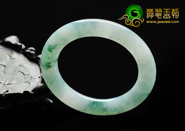 糯冰种飘花圆条手镯（55mm）