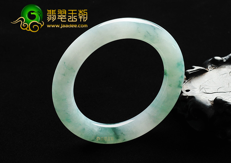 糯冰种飘花圆条手镯（55mm）
