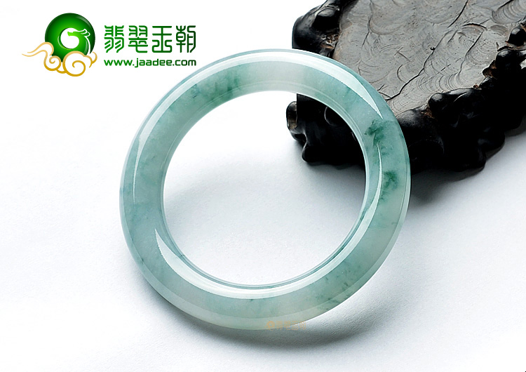 糯冰种飘花圆条手镯（55mm）