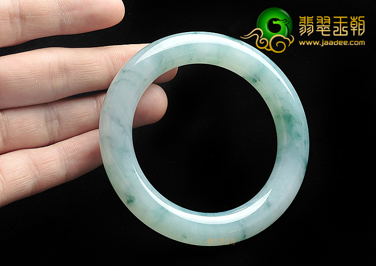 糯冰种飘花圆条手镯（55mm）