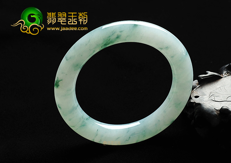 糯冰种飘花圆条手镯（55mm）