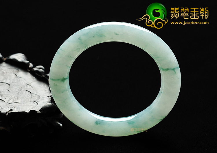 糯冰种飘花圆条手镯（55mm）