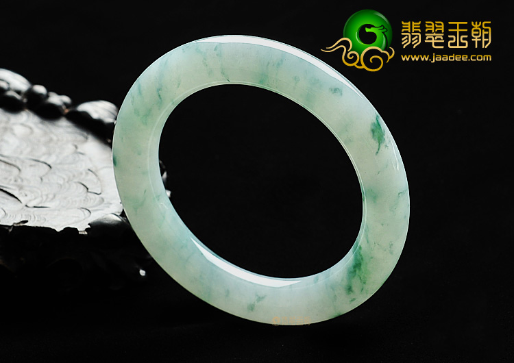 糯冰种飘花圆条手镯（55mm）