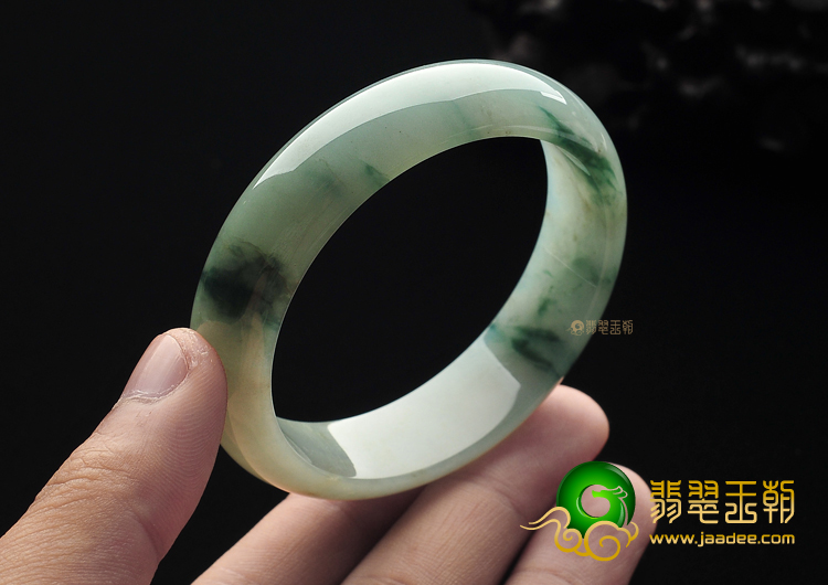 糯冰种飘花手镯（55.4mm）