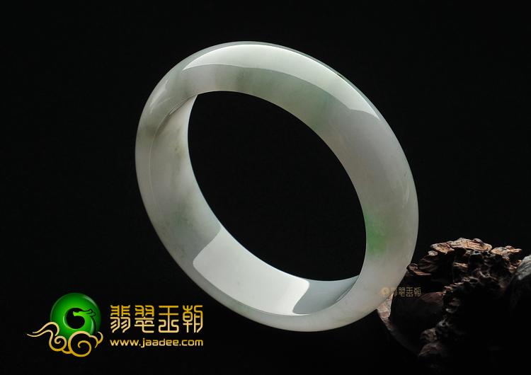 糯冰种淡紫罗兰飘花手镯（58.8mm）