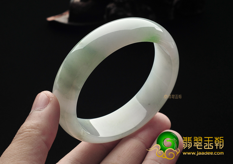糯冰种淡紫罗兰飘花手镯（58.8mm）