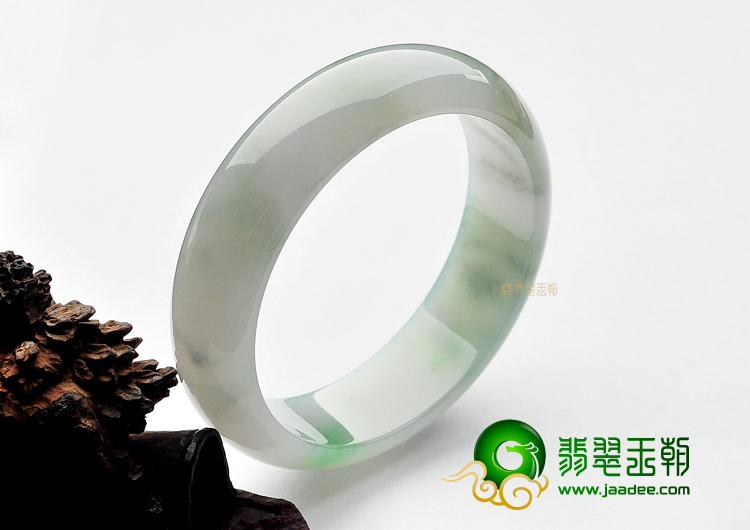 糯冰种淡紫罗兰飘花手镯（58.8mm）