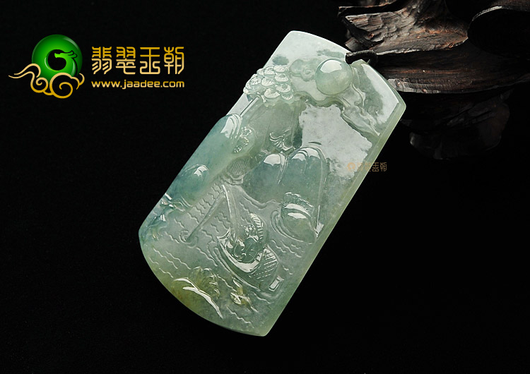 (超值推荐)冰种晴水独钓寒江山水挂件