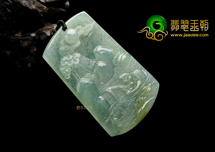 (超值推荐)冰种晴水独钓寒江山水挂件