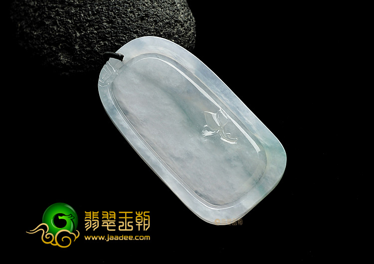 冰种略飘花站观音挂件