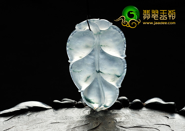 (超值推荐)冰玻种飘花叶子挂件