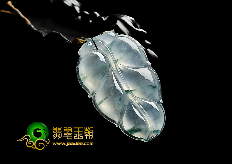 (超值推荐)冰玻种飘花叶子挂件