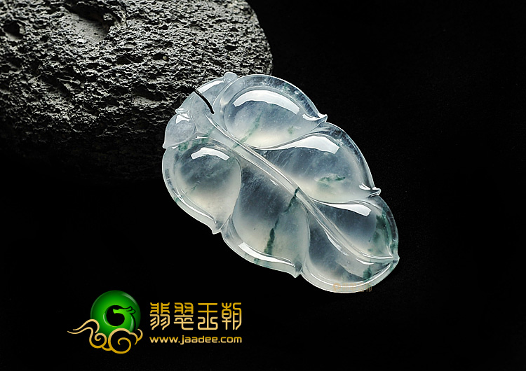 (超值推荐)冰玻种飘花叶子挂件
